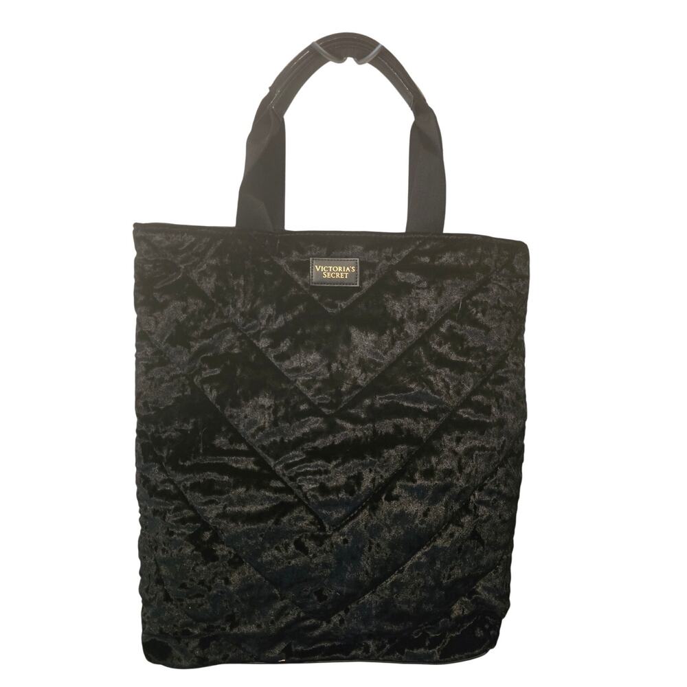 Victoria Secret Black Velvet Long Line Women's Bag Purse
